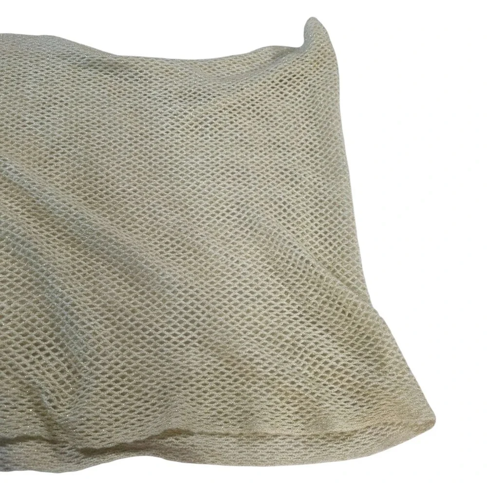 Steve Madden Infinity Scarf Metallic Knit One Size Cream Women's Warm Preppy‎